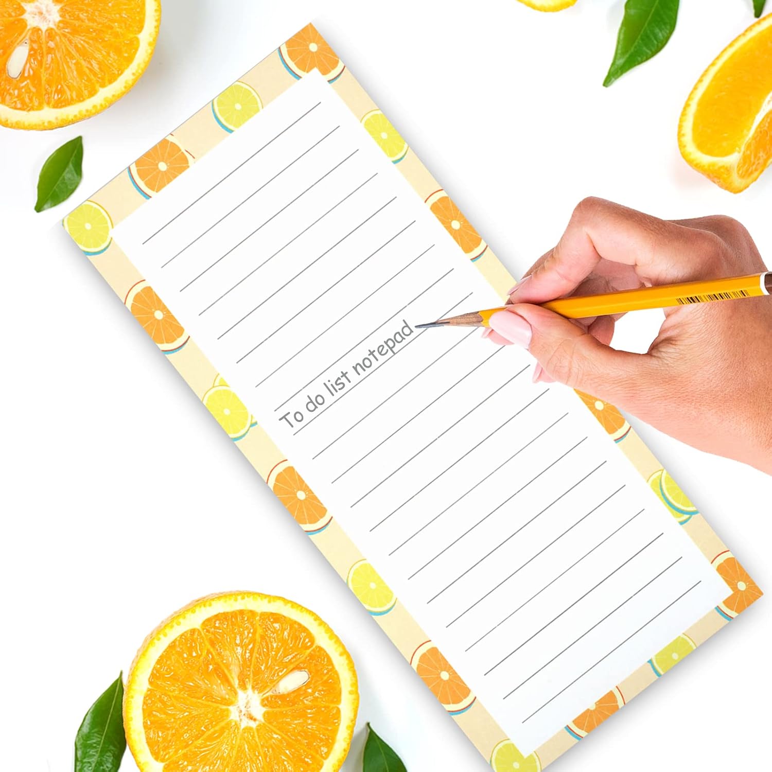 4 Pack Magnetic Notepads for Refrigerator, Grocery List Magnet Pad Fridge, Fruit Design Full Back Shopping Lists, 50 Sheets Per Note Pads -