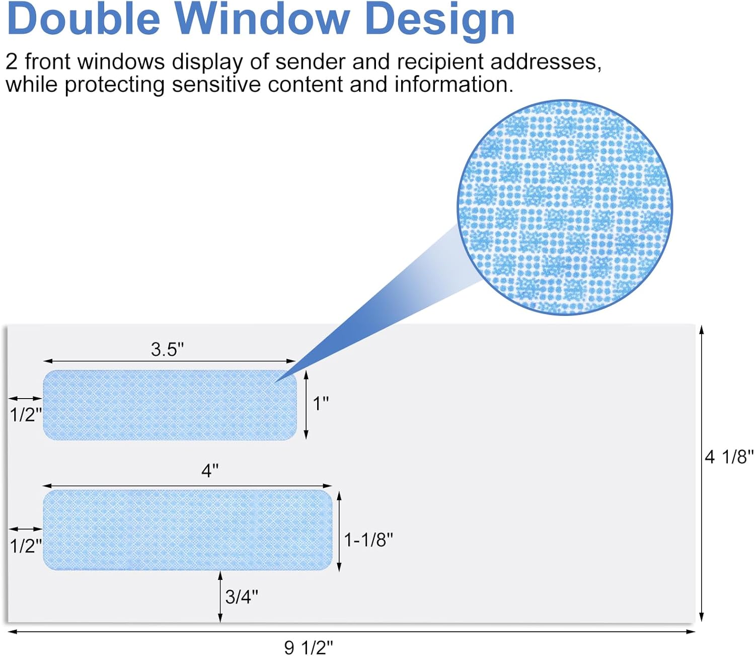 #10 Window Envelopes 72P, Double Self Seal for Invoices, Statements and Business Checks, Size 4-1/8 x 9-1/2 Inches White -