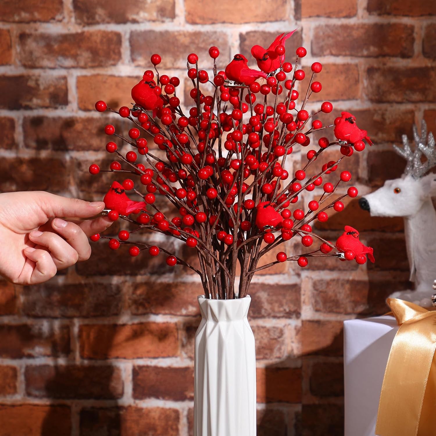 10 Pcs Paper Crane Hanging Garlands Premade Origami Cranes on String Kit Folded Bird Streamers for Japanese Asian Party Decorations Home Family Bridal Shower Supplies Red -