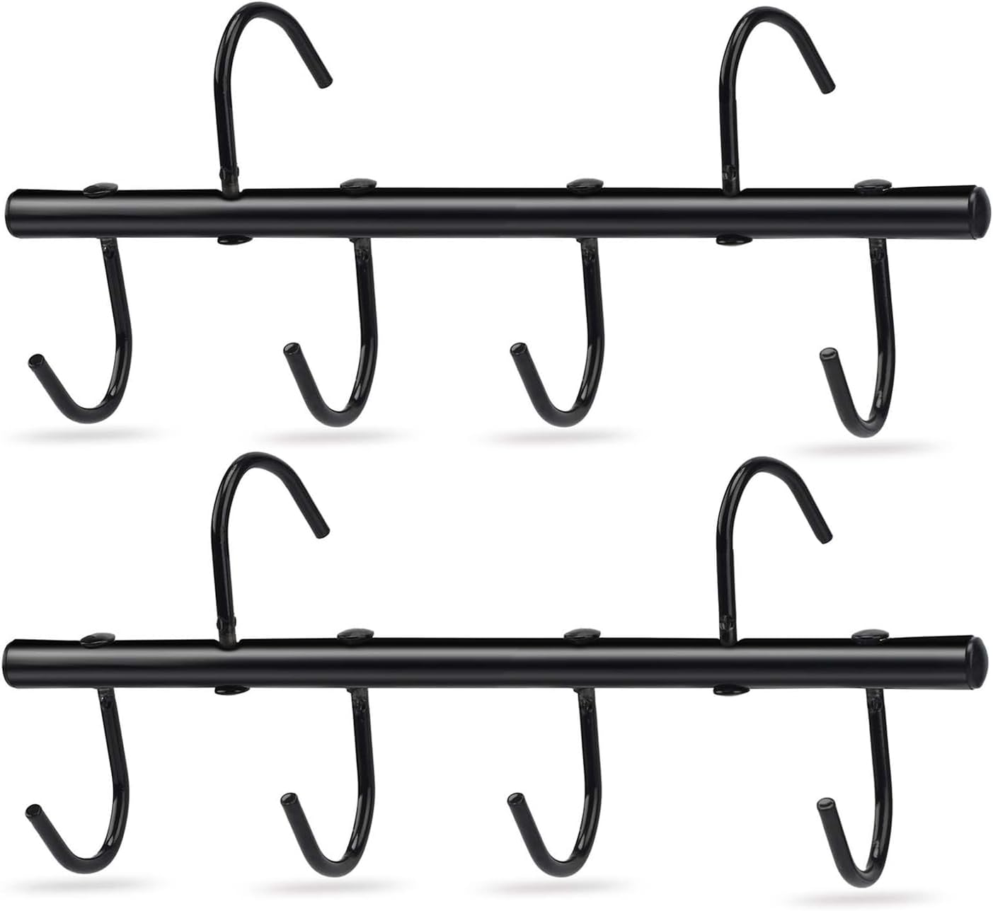 6pcs 4 Inch Tack Hook, Heavy Duty Metal Over Rail Hook for Hanging Horse Bridles,Buckets Black -