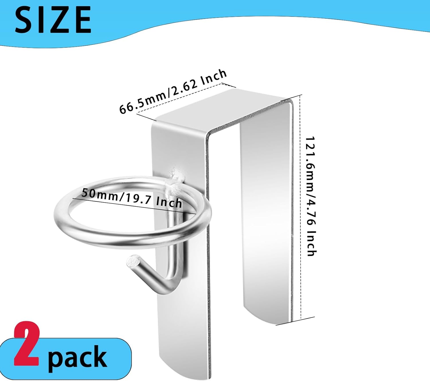4Pcs 3Inch Double Crossbar Hangers,Heavy Duty Valance Hanger for Pipe and Drape Backdrop Stand -