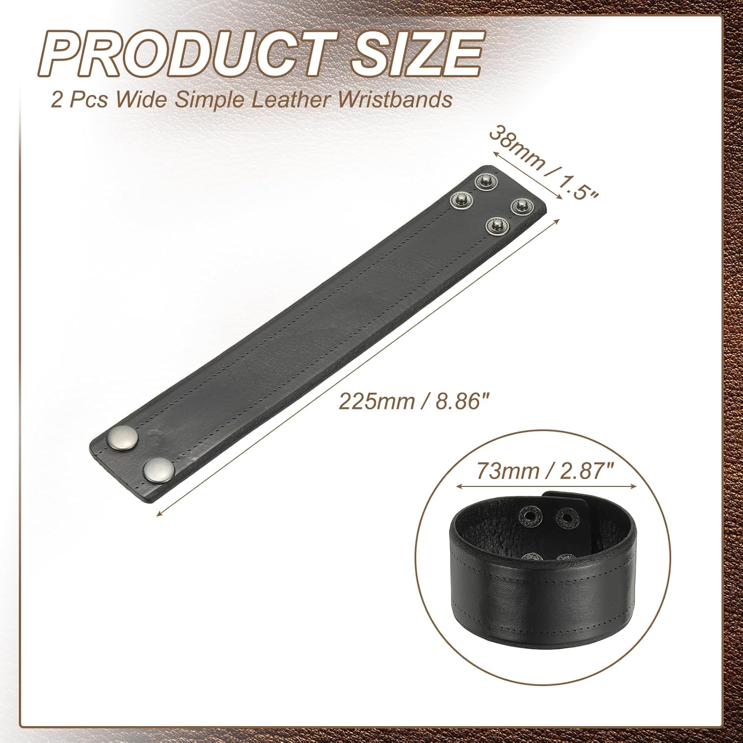 Leather Key Fob - PU Keychain Holder for Keys, ID Cards Black