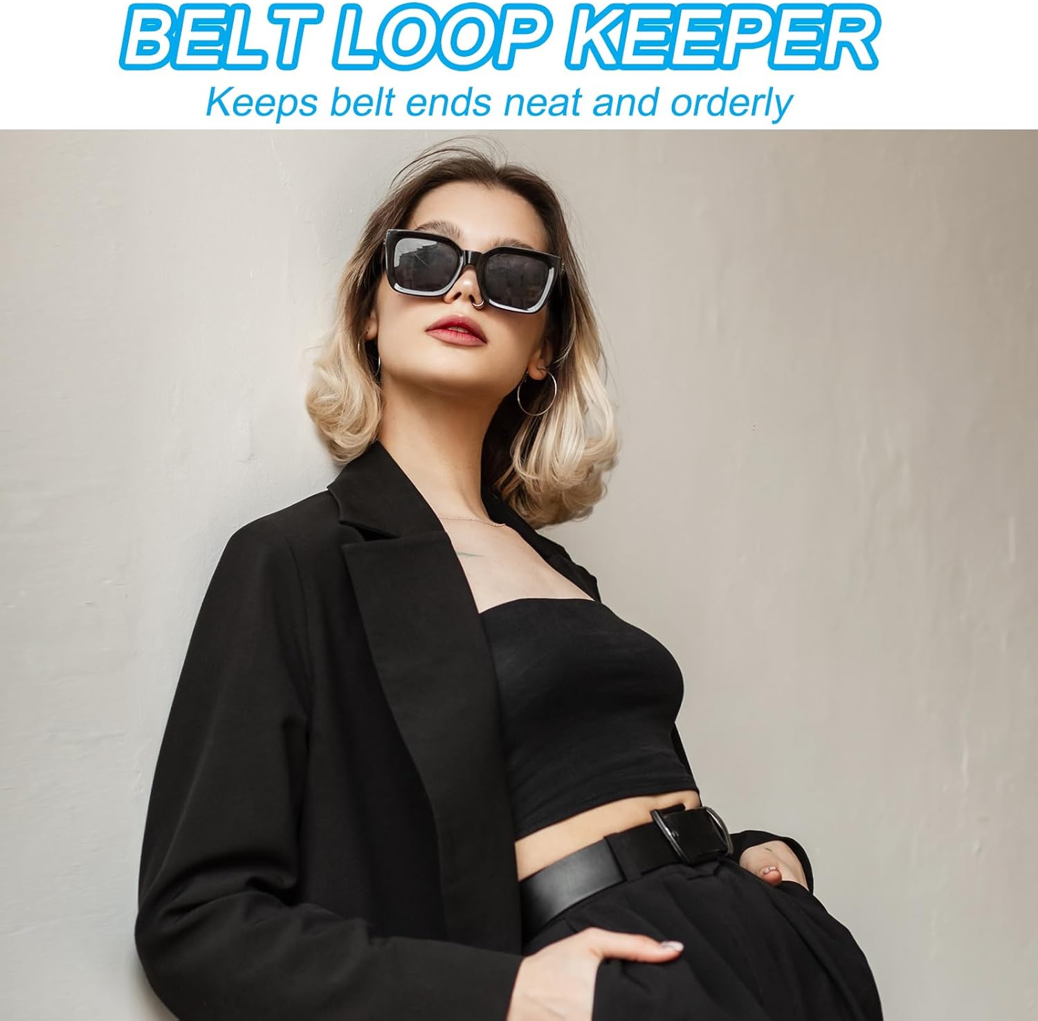 Leather Loop Keeper, Loops Belt Keeper Retainer Straps Replacement, Reddish Brown 1.5"/1.6"