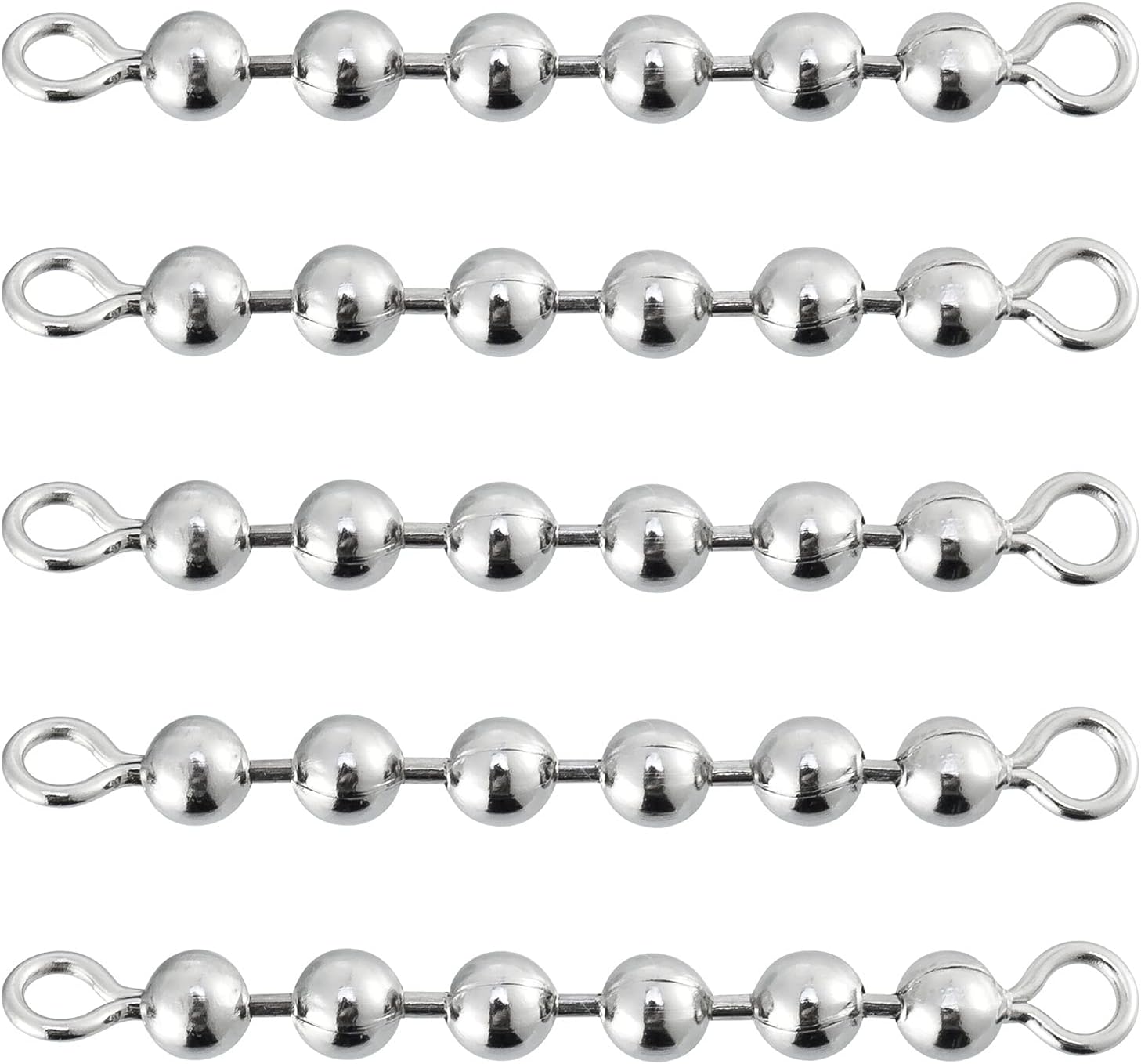 20 Pack Ball Bearing Fishing Swivels, Swivels Tackle Saltwater, Freshwater Stainless Heavy Duty Lure Leader Line Connector #0 - #0-33LB 0.58"