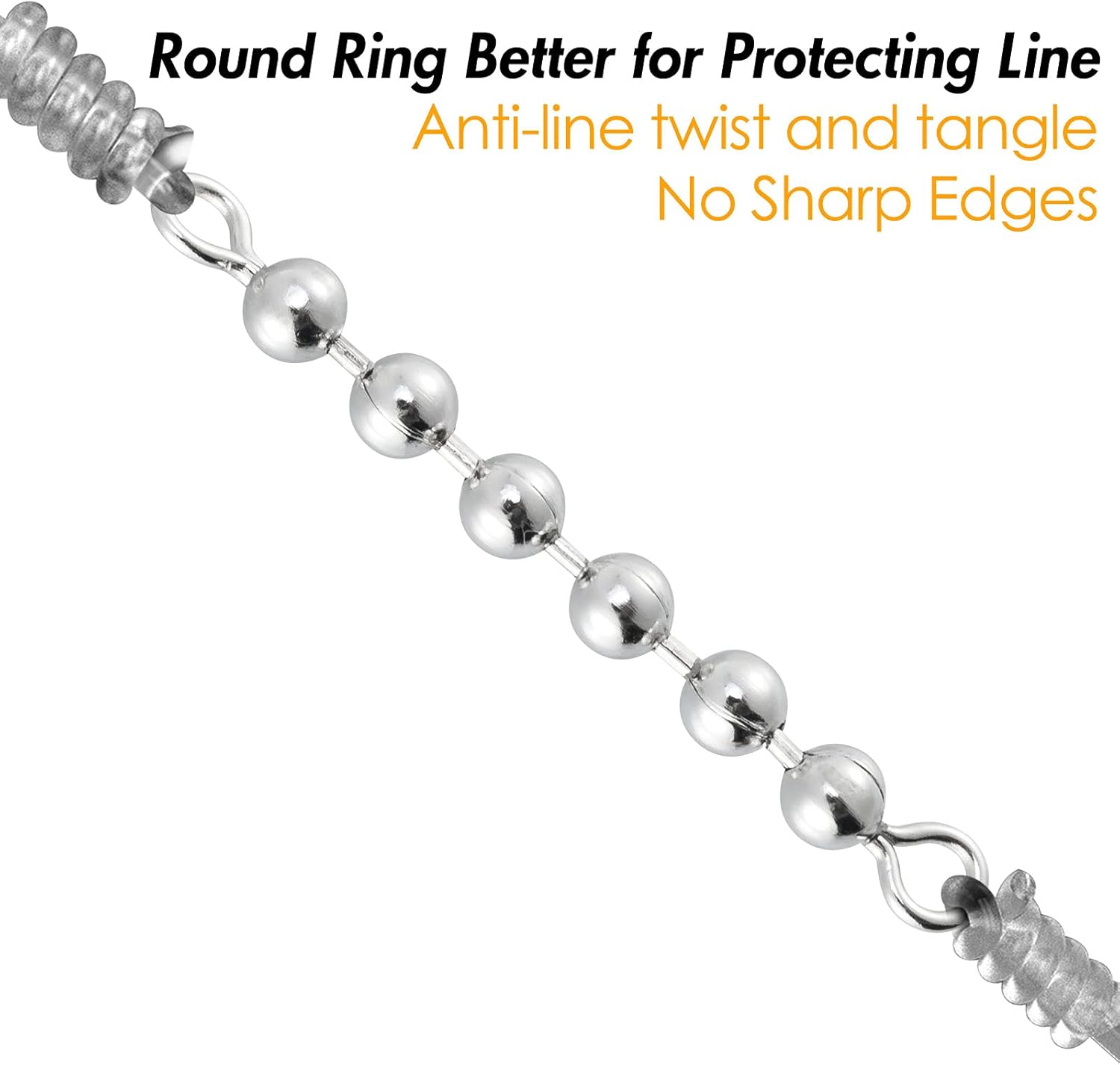 20 Pack Ball Bearing Fishing Swivels, Swivels Tackle Saltwater, Freshwater Stainless Heavy Duty Lure Leader Line Connector #0 - #0-33LB 0.58"