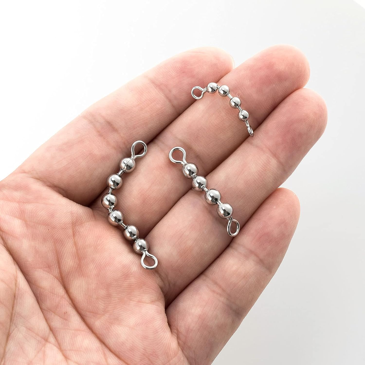 20 Pack Ball Bearing Fishing Swivels, Swivels Tackle Saltwater, Freshwater Stainless Heavy Duty Lure Leader Line Connector #0 - #0-33LB 0.58"