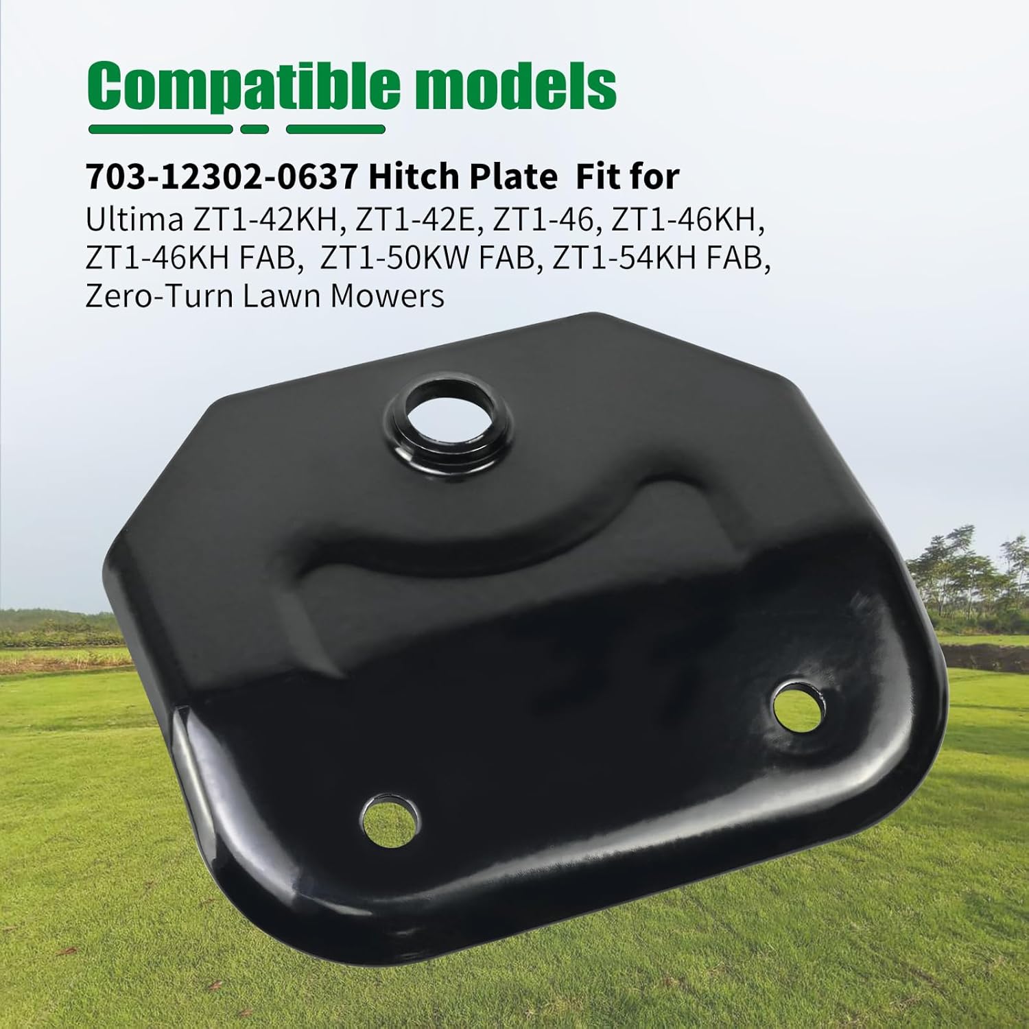 703-12302-0637 Hitch Plate Compatible with Cub Cadet ZT1 ZT2 ZT3 Heavy Duty Zero Turn Mower, Universal Towing Kit Fit for C-ated Ultima 42 46 50 54 & Lawn Mower Trailer Tow -
