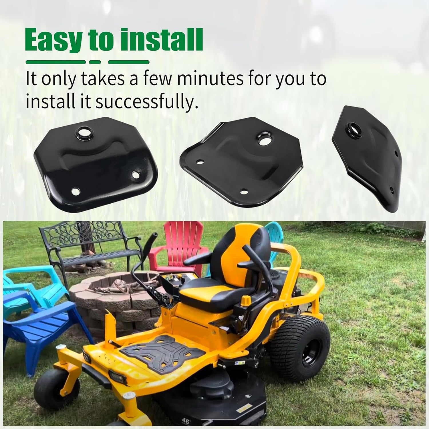 703-12302-0637 Hitch Plate Compatible with Cub Cadet ZT1 ZT2 ZT3 Heavy Duty Zero Turn Mower, Universal Towing Kit Fit for C-ated Ultima 42 46 50 54 & Lawn Mower Trailer Tow -