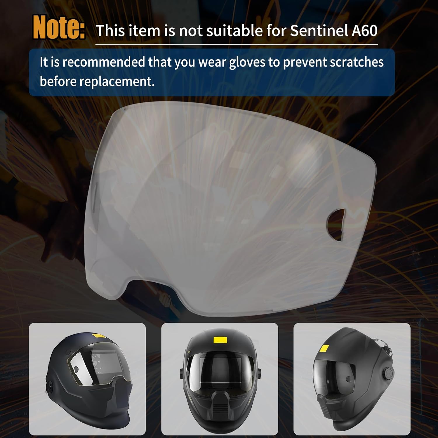 10 Pack 0700000802 Clear Front Cover Lens Compatible with Sentinel A50 Welding Helmet,3.93" x 2.36" Viewing Lens,A50 welding face mask lens Replacement parts -
