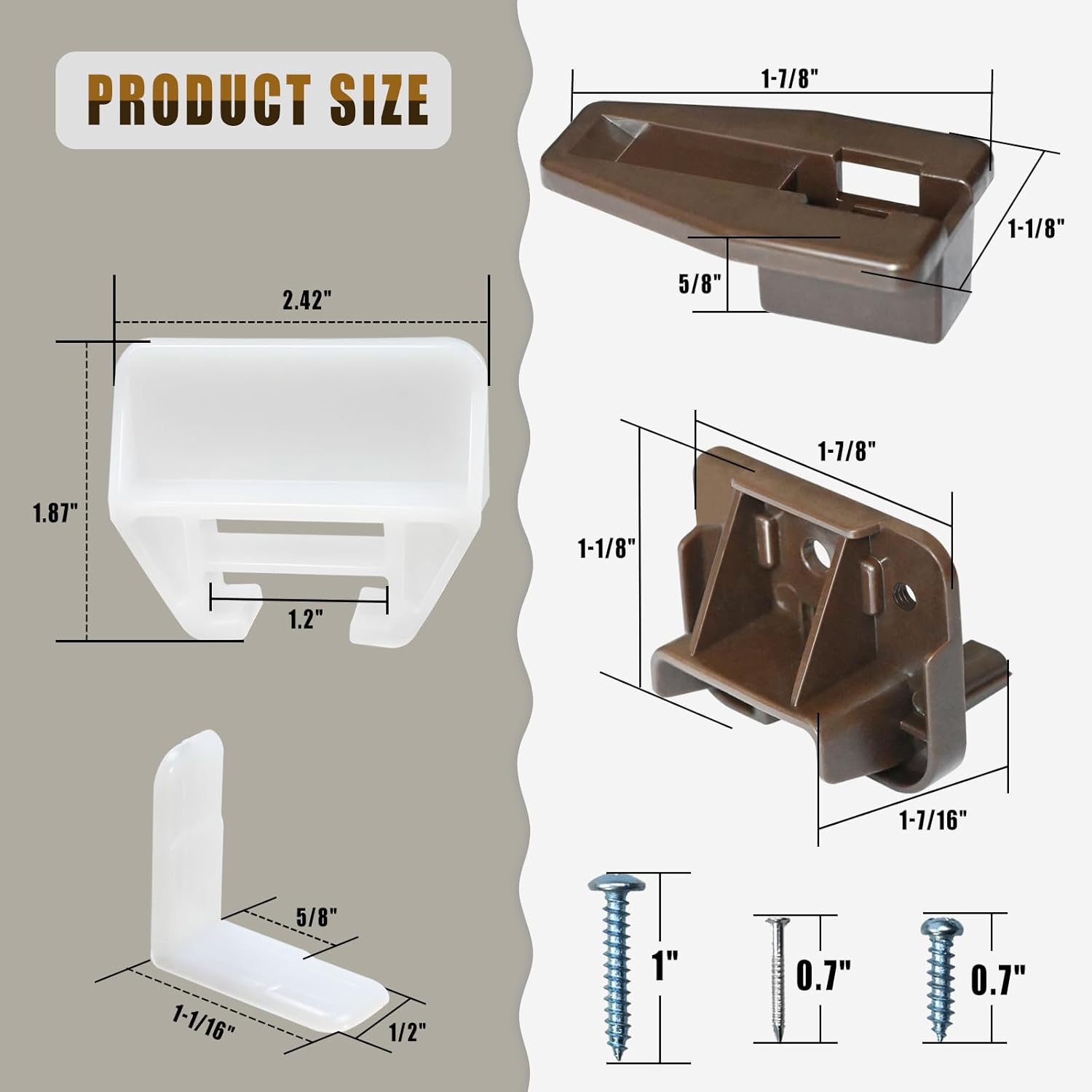 5 Set R 7321 Track Guide and Glides Replacement,Drawer kit Compatible with Kenlin Rite Trak 1 System, Drawer Hardware to Repair Furniture for Dressers, Hutches & Nightstand Systems -