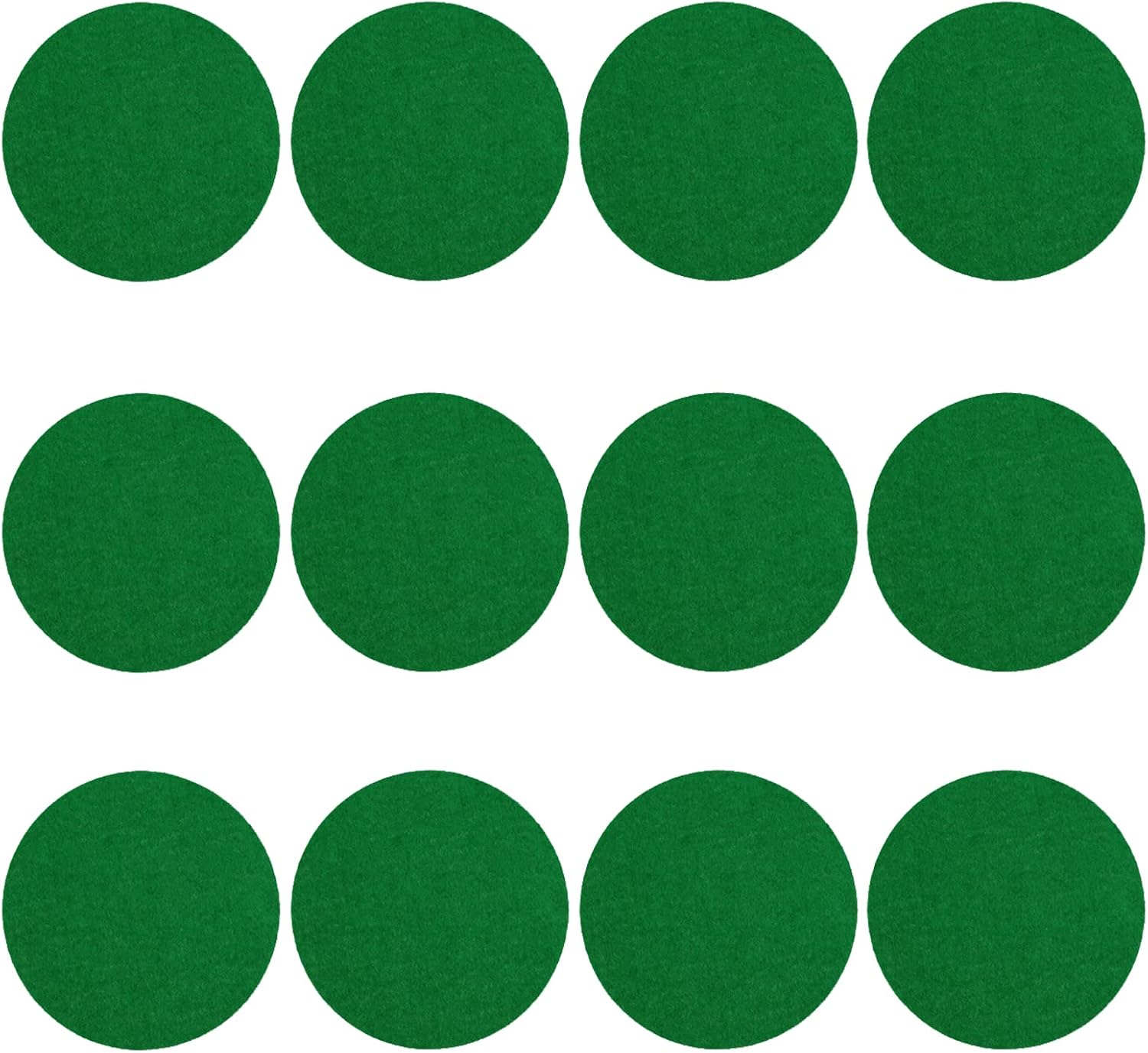 12 Pack Self Adhesive Air Hockey Mallet Felt Pads, Green, 94mm green-12 Pack