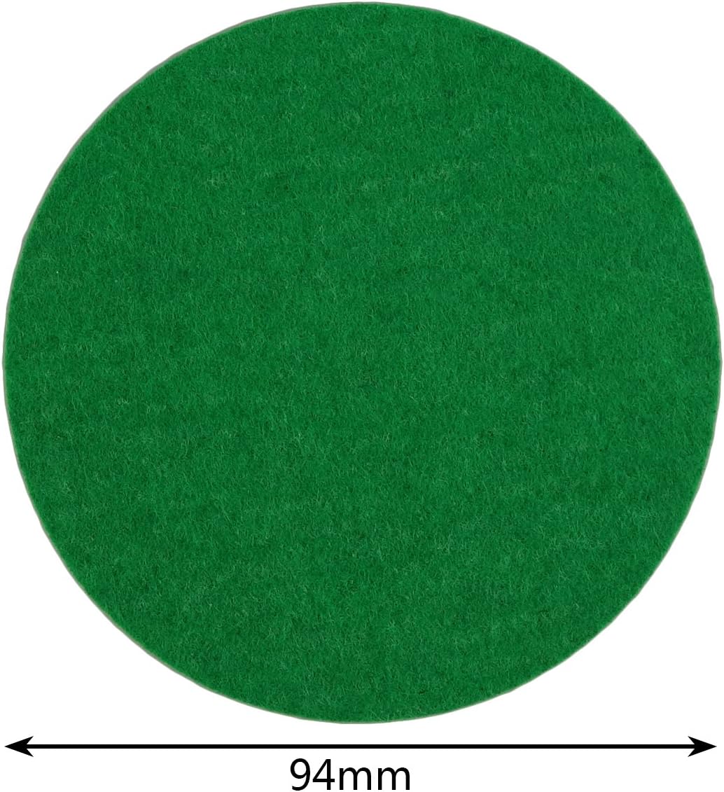 12 Pack Self Adhesive Air Hockey Mallet Felt Pads, Green, 94mm green-12 Pack