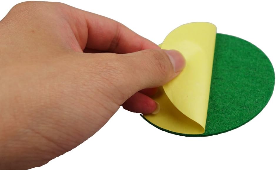 12 Pack Self Adhesive Air Hockey Mallet Felt Pads, Green, 94mm green-12 Pack