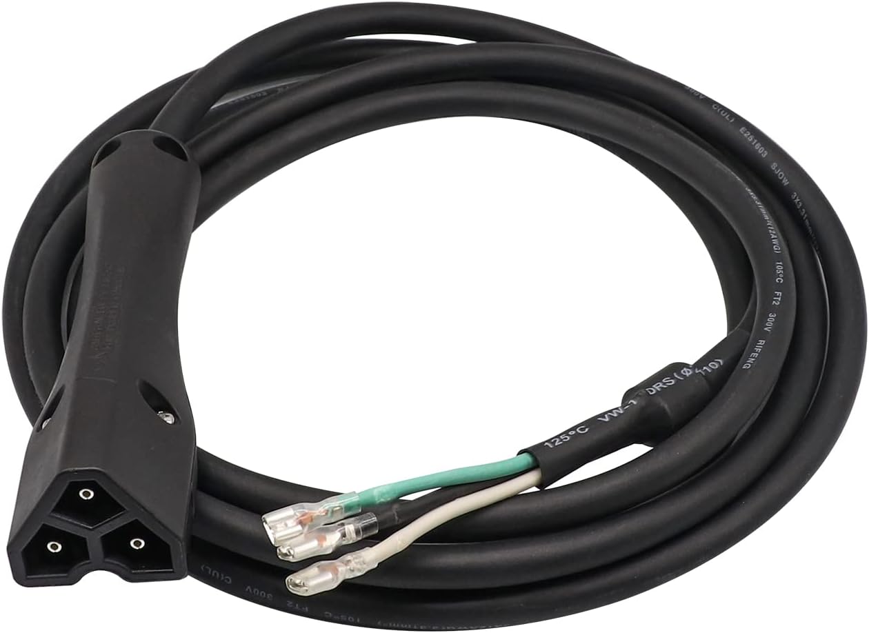 48V Golf Cart Charger Plug 3-Pin Triangle Handle Connector with Wire Fits EZGO RXV 604321, 611219 Charger Wire -