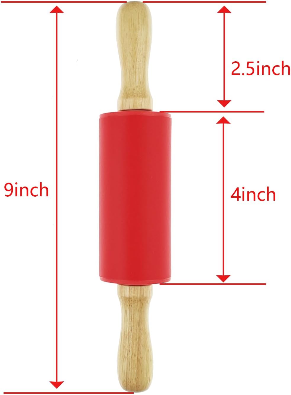 6 Pack Mini Small Rolling Pin for Kids, Kids Wooden Handle 9 Inch 9 Inch
