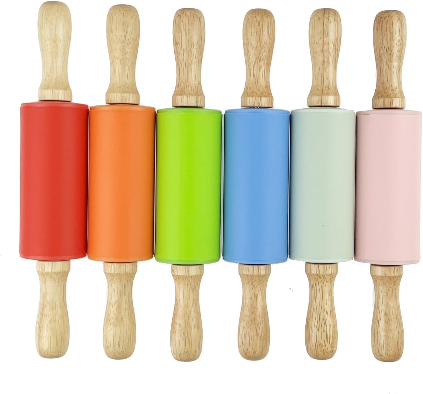 6 Pack Mini Small Rolling Pin for Kids, Kids Wooden Handle 9 Inch 9 Inch