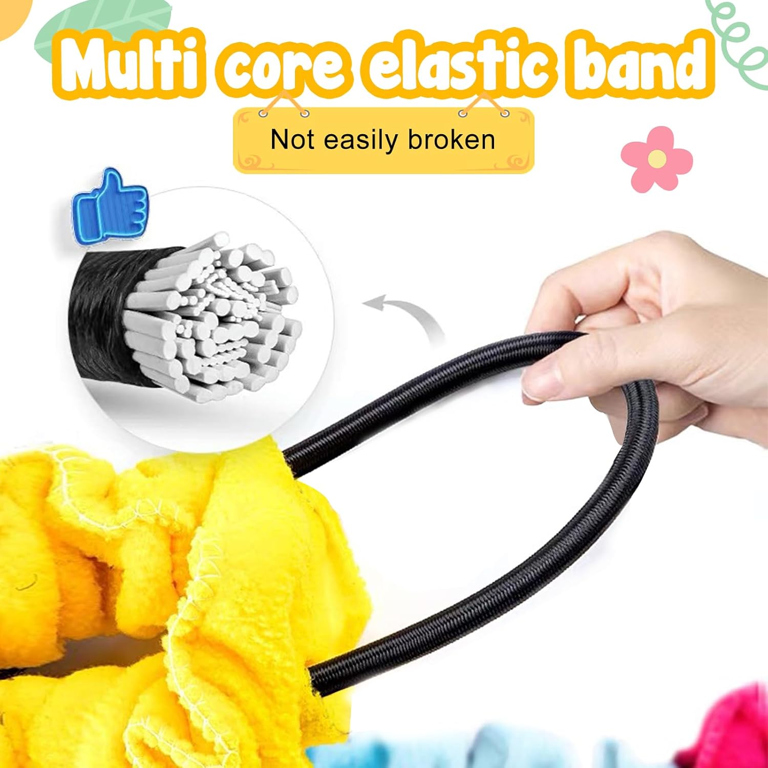 18ft Elastic Fleece Cooperative Stretchy Band Integrations Dynamic Movement Exercise Latex Creative Prop for Group Activities Special Needs Large Motor Coordination -