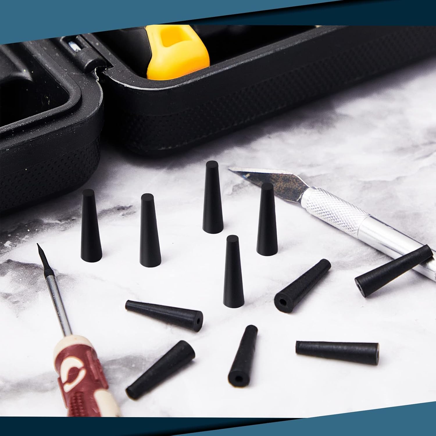 60 Pcs Pool Solar Panels Repair Plugs Heater Kit for Swimming Panels, Black 0.250 - 0.250" Diameter