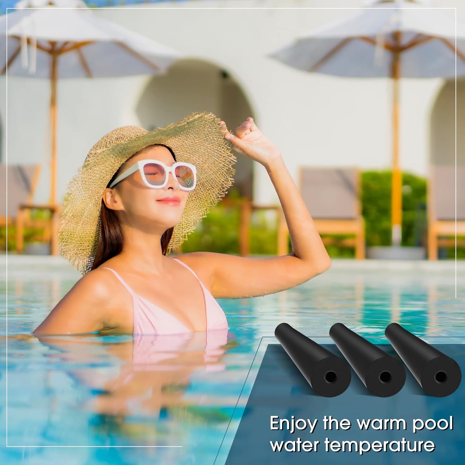 60 Pcs Pool Solar Panels Repair Plugs Heater Kit for Swimming Panels, Black 0.250 - 0.250" Diameter