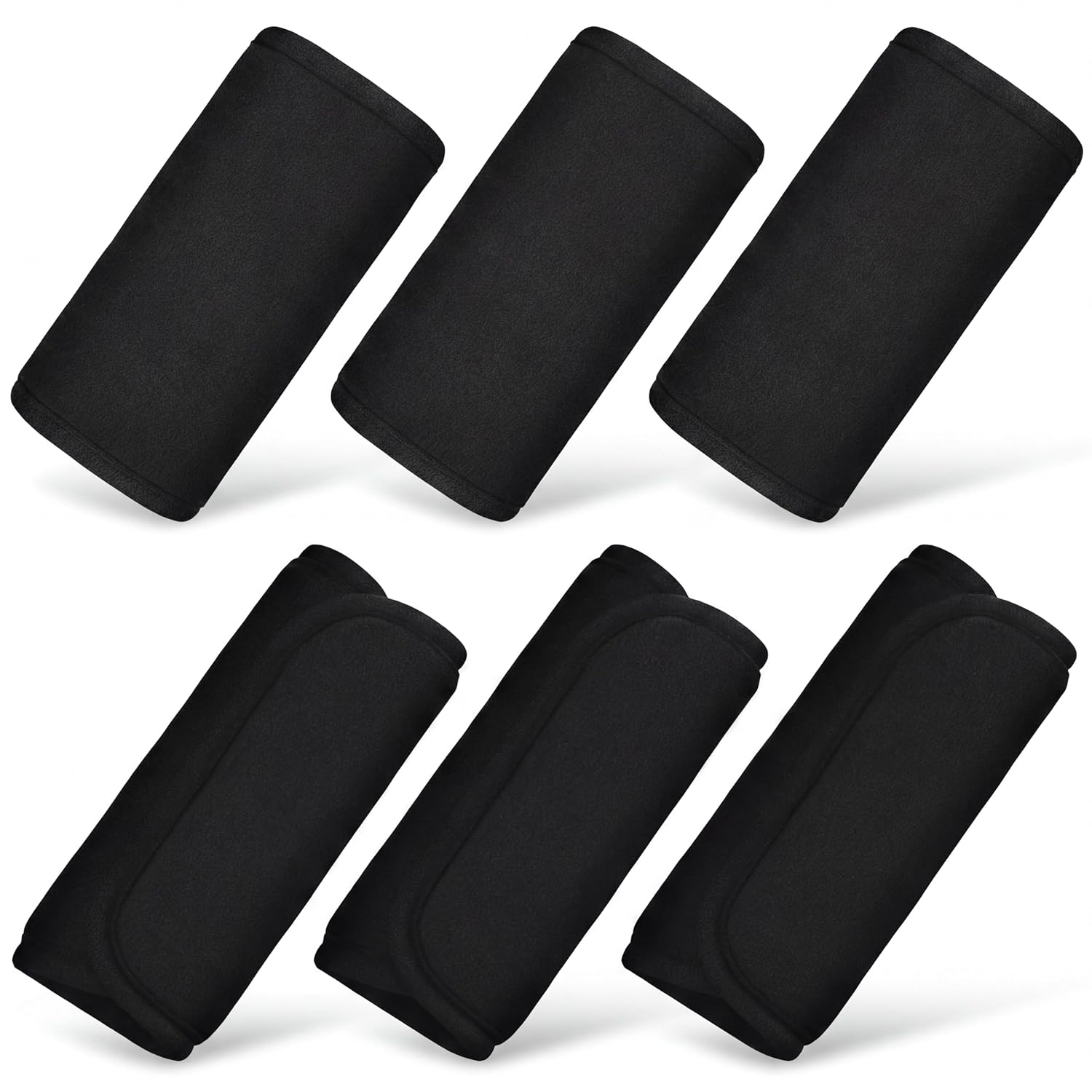 6 Pieces Car Seat Strap Pads Covers for Baby Kids, Carseat Shoulder Pads, Soft Belt Cover Infant Stroller Safety Cushion Boy and Girl, 2.4 x 5.7 Inches Black Black -