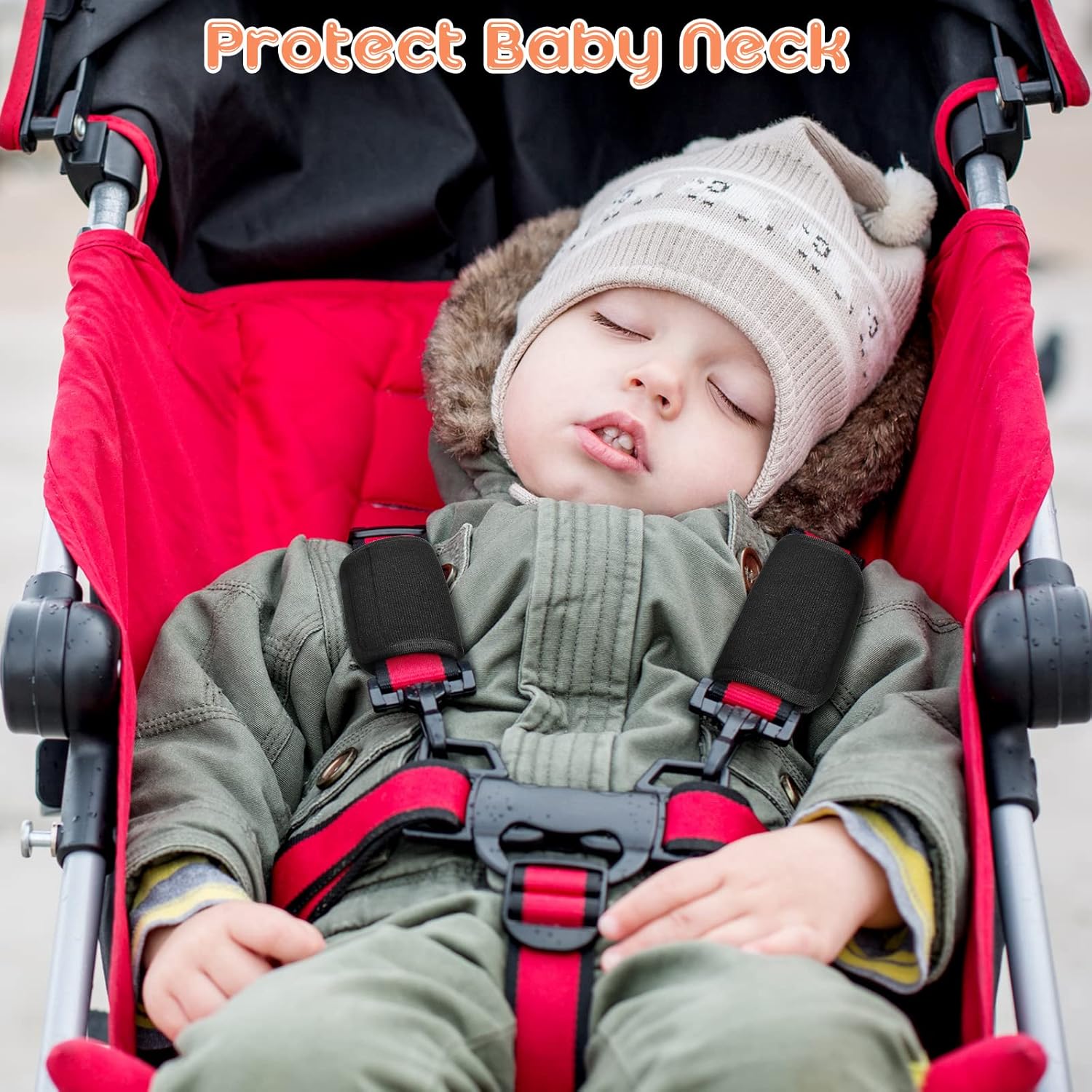 6 Pieces Car Seat Strap Pads Covers for Baby Kids, Carseat Shoulder Pads, Soft Belt Cover Infant Stroller Safety Cushion Boy and Girl, 2.4 x 5.7 Inches Black Black -