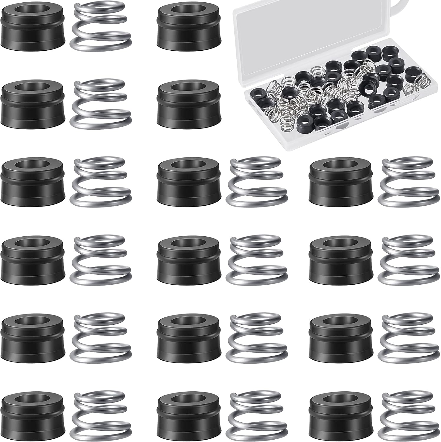 36 Pairs RP4993 Replacement Seats and Springs Faucet Repair Kit Rp4993 Compatible with Rod Replacement, Black -