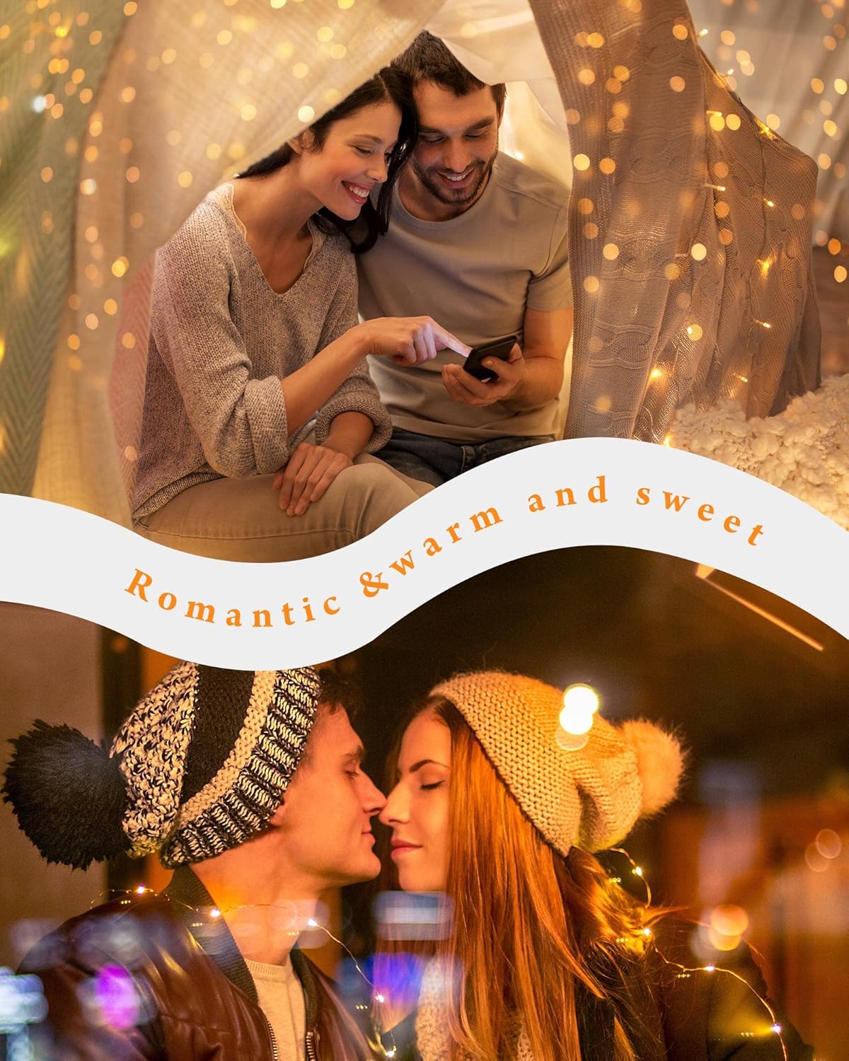 7ft 20 Fairy Lights Battery Operated 3 Styles , LED String Bulk Waterproof for Christmas Mason Jars Wedding Engagement Party Decorations Table Centerpiece Warm,50 Pack Warm -