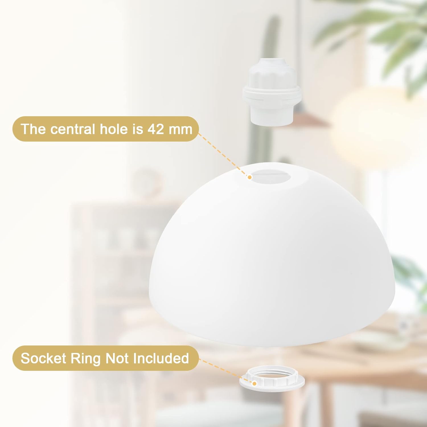 4 Packs Floor Lamp Shade 10 Inch Plastic Bowl Replacement White Lamps Shades Cover for Living Room Bedroom Upright -