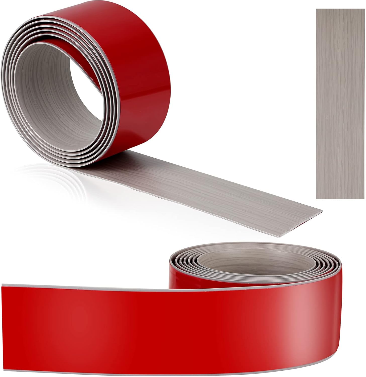 10 Ft Vinyl Floor Transition Strip 3 Wide Flat Self Adhesive Cover Strips Threshold Flooring Gap Trim Laminate for and Doorway, Wood Grain Design Grey -