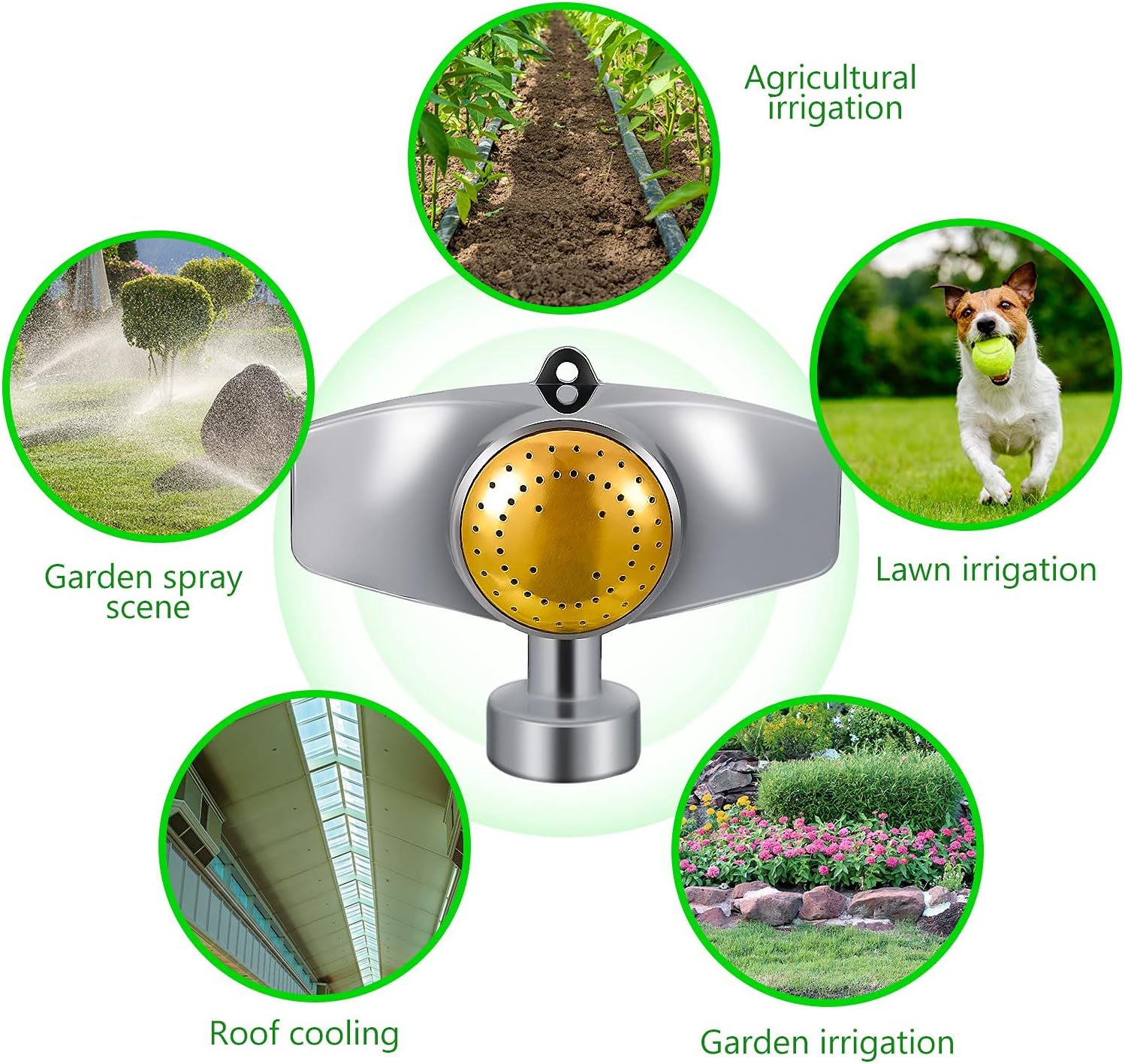 3 Pieces Metal Spot Sprinkler Circle Pattern 3/4 Inch Internal Thread Adjustable 360 Degree Square for Small Area Yard Lawn Garden Watering -