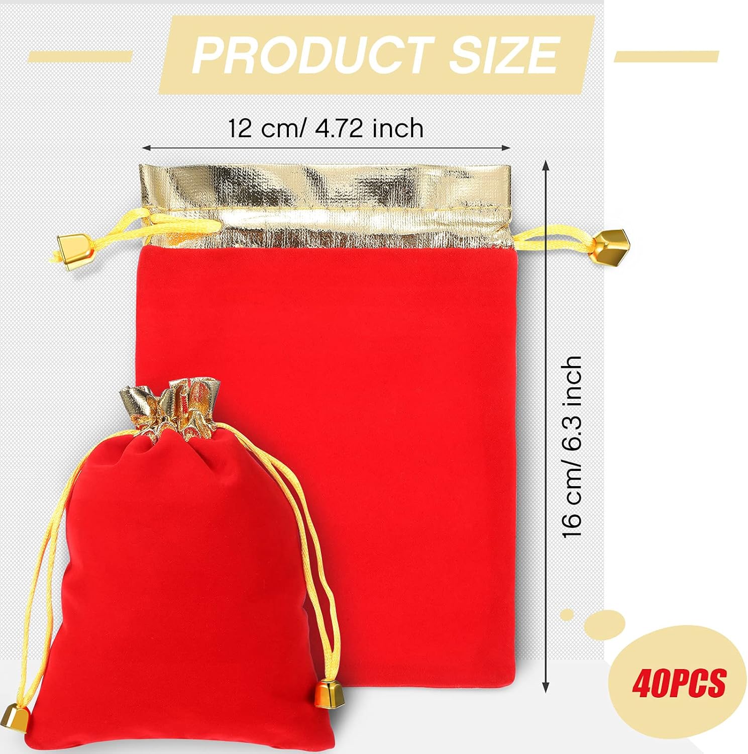 50 Pieces Velvet Bags Soft Jewelry Pouch with Drawstrings Velour Packaging Drawstring Present Bag for Candy Wedding Party Birthday Christmas Thanksgiving, 4.7 x 6.3 Inch Red Red 4.7x6.3 Pack of 50
