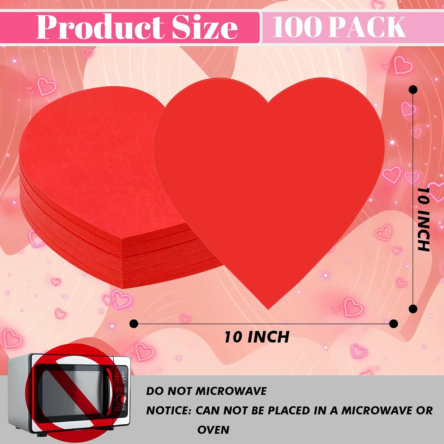 100 Pcs Red Heart Placemats Disposable Paper Table Decorations Indoor Shape for Valentine Mother's Day Wedding Bridal Holiday Birthday Party Kitchen Dinner -