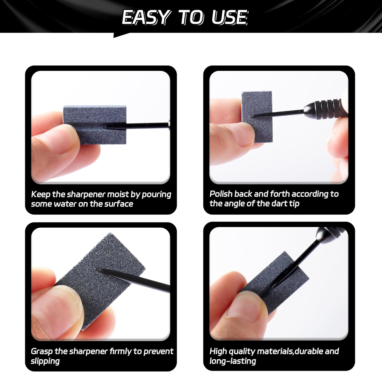 Darts V-Sharp Sharpening Stone,Dart Sharpener,Easy polishing and deburring, Long-Lasting Sharpness,Dart Accessories 4 Pack -