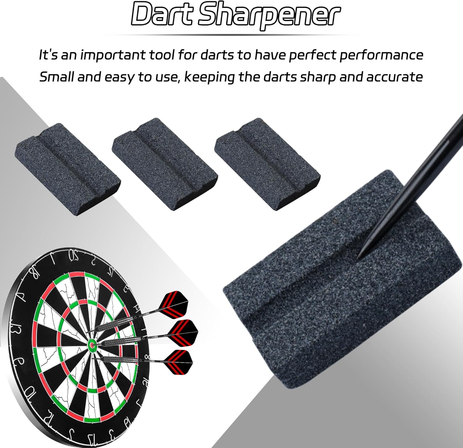 Darts V-Sharp Sharpening Stone,Dart Sharpener,Easy polishing and deburring, Long-Lasting Sharpness,Dart Accessories 4 Pack -
