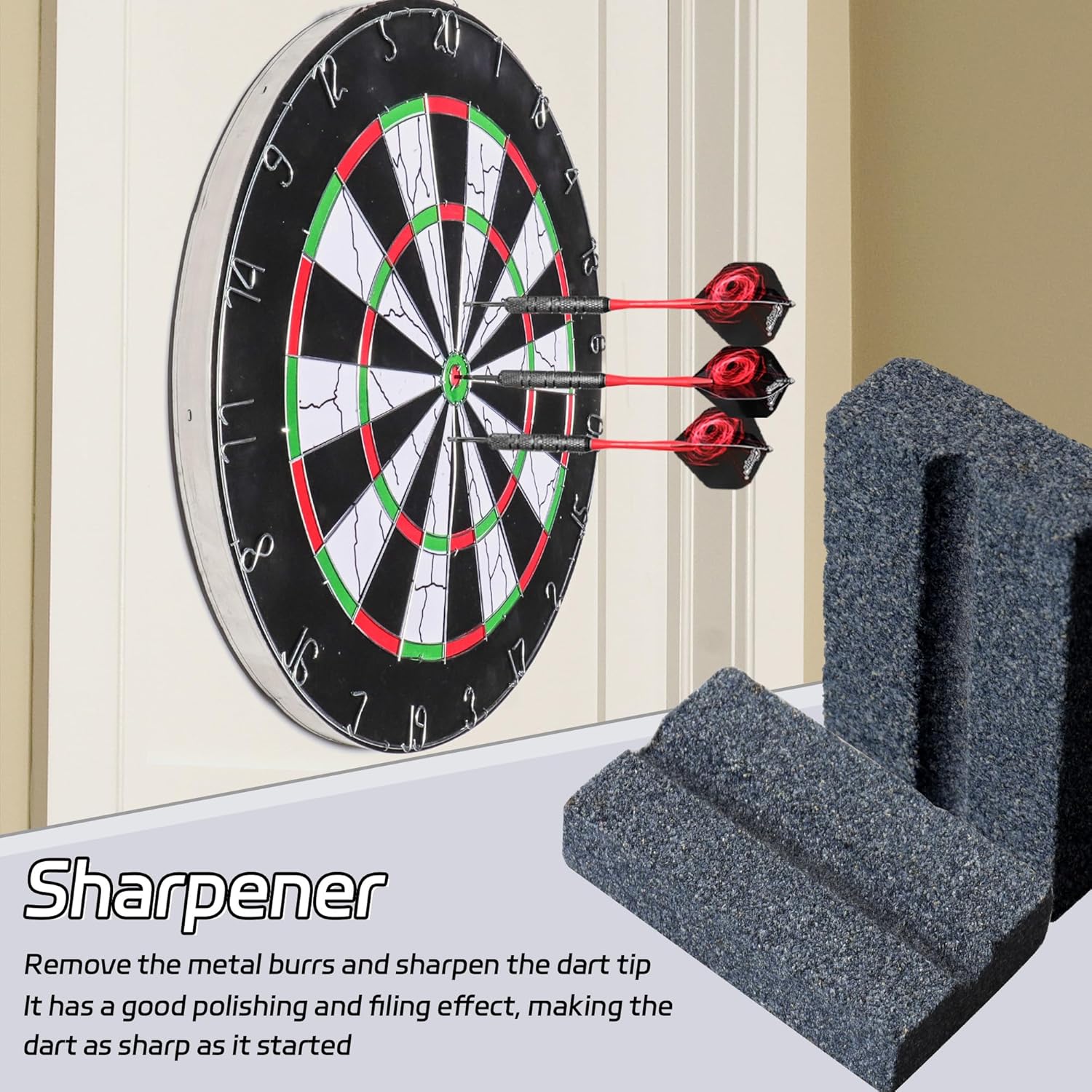 Darts V-Sharp Sharpening Stone,Dart Sharpener,Easy polishing and deburring, Long-Lasting Sharpness,Dart Accessories 4 Pack -