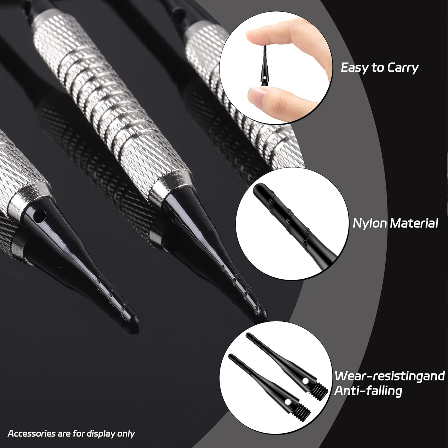 Darts Soft Tip,2BA Thread Tip Dart Point 200 Pack, Plastic Points, Sets, Accessory -