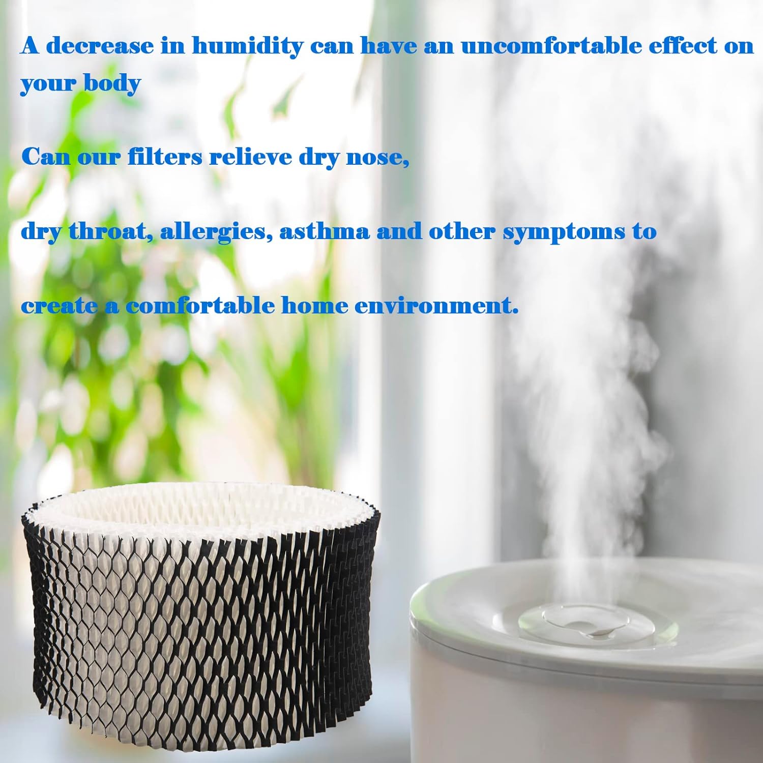 HWF62 Humidifier Filter Replacement, Compatible with for HWF62CS HWF62D SF212, Fits Sunbeam Models SCM1100, SCM1701, SCM1702, SCM1762 4 Pcs -