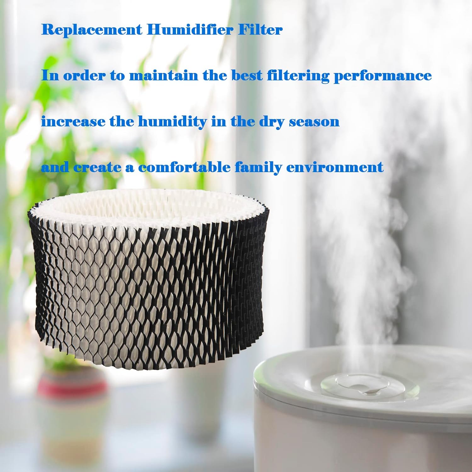 HWF62 Humidifier Filter Replacement, Compatible with for HWF62CS HWF62D SF212, Fits Sunbeam Models SCM1100, SCM1701, SCM1702, SCM1762 4 Pcs -
