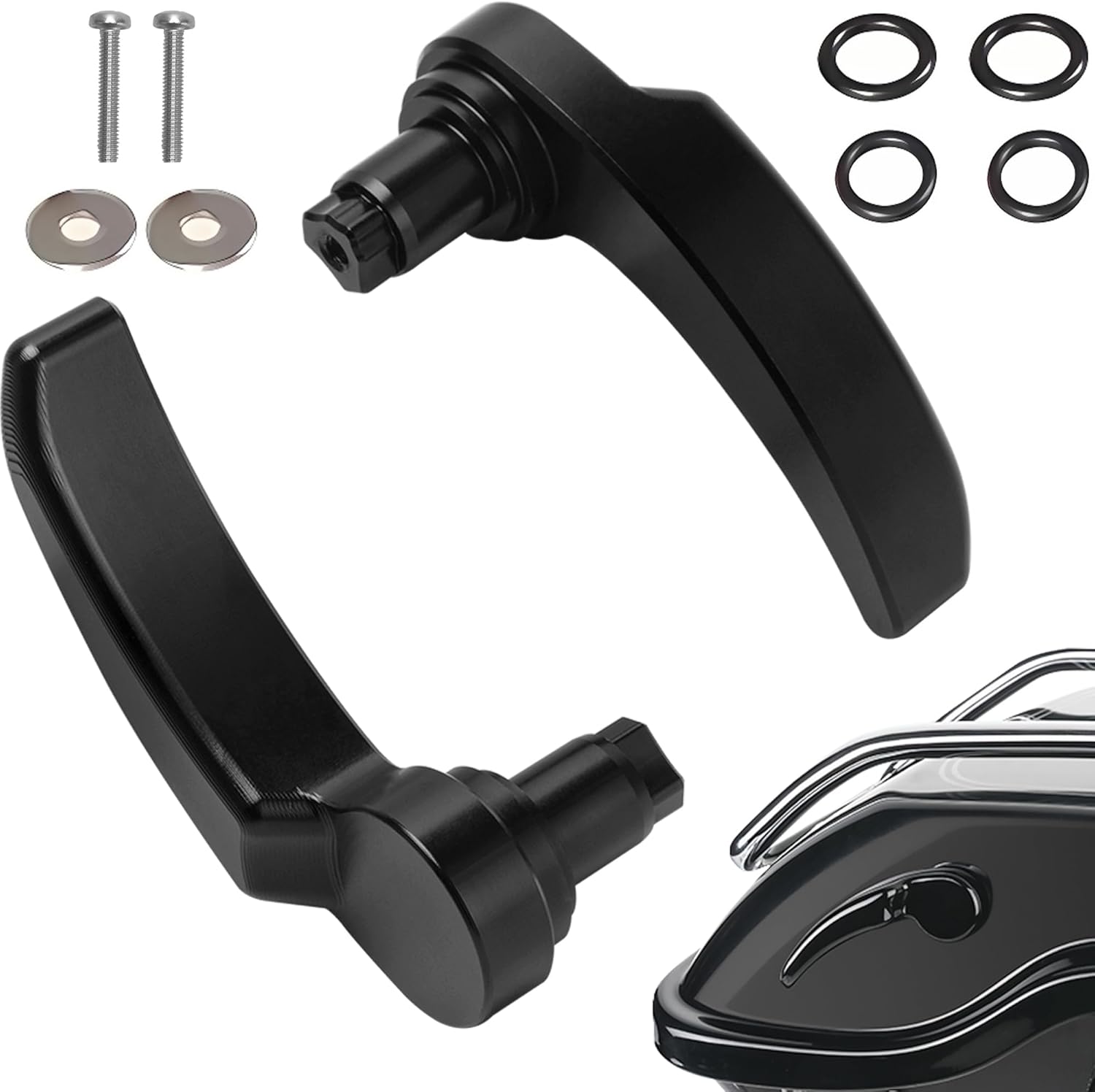 Harley Saddlebag Latches - Perfect Fit, Easy Installation Compatible for Touring Street Glide Electra Road King 2014-2023 Black Black