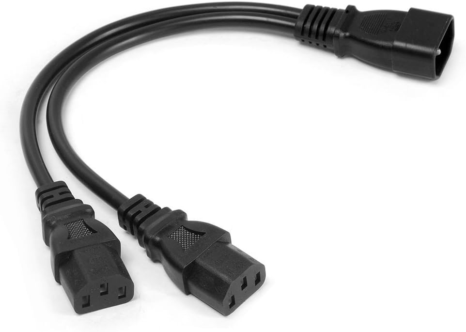 2Pack UPS Server Y Splitter C14 to 2 x C13 Power Adapter Cable Cord