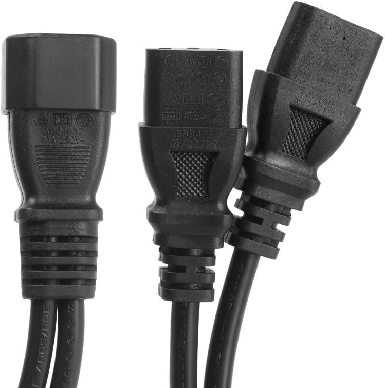 2Pack UPS Server Y Splitter C14 to 2 x C13 Power Adapter Cable Cord