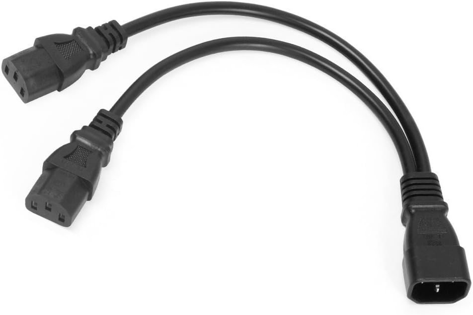 2Pack UPS Server Y Splitter C14 to 2 x C13 Power Adapter Cable Cord