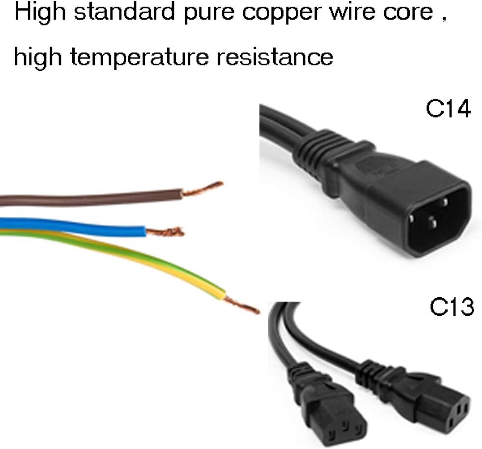 2Pack UPS Server Y Splitter C14 to 2 x C13 Power Adapter Cable Cord