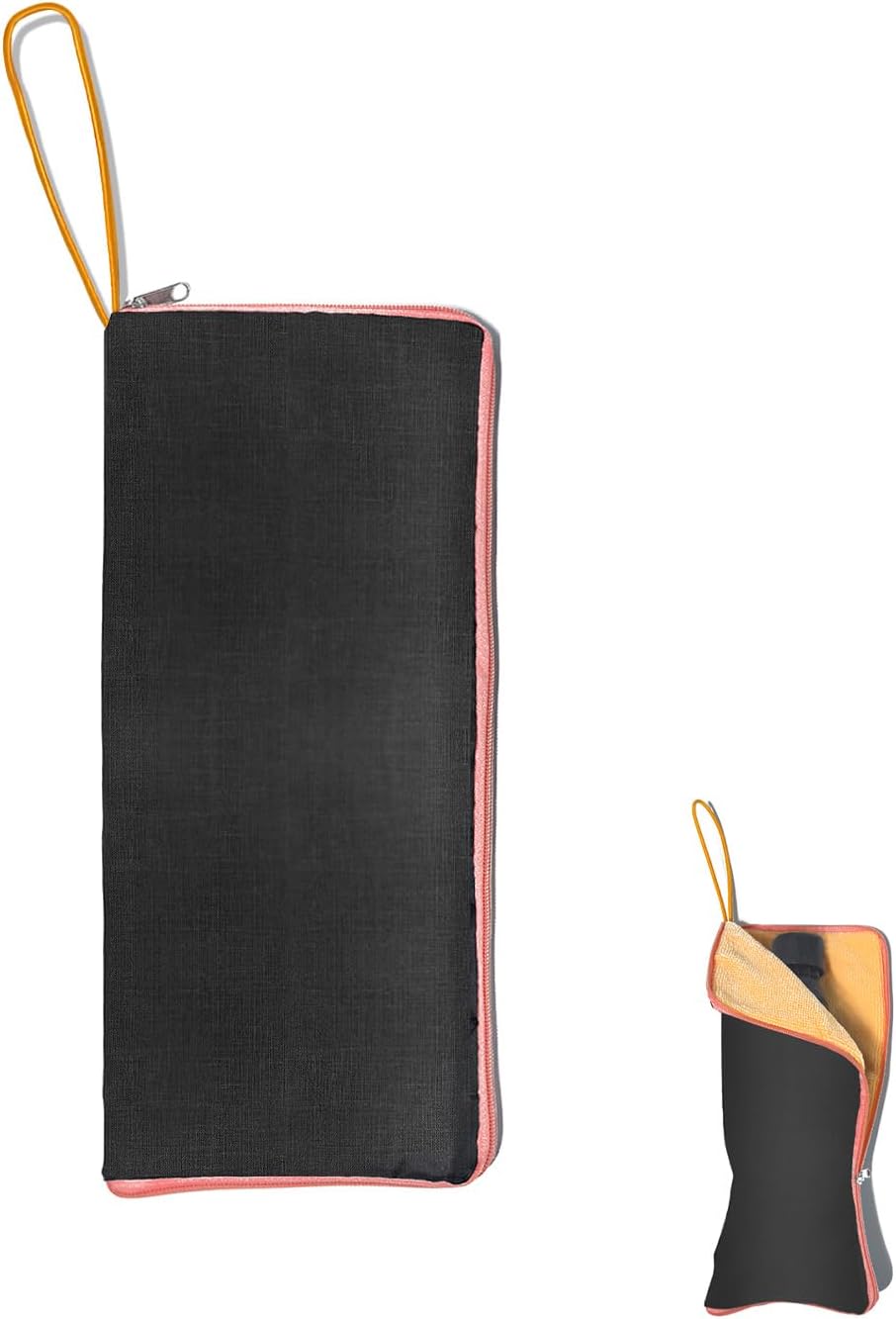 Waterproof Umbrella Storage Bag Multi-Functional Water-Absorbing Cover with Hanging Strap, Portable Wet Folding Sleeve for Car Travel Home Office Fits 9.8–11" Orange