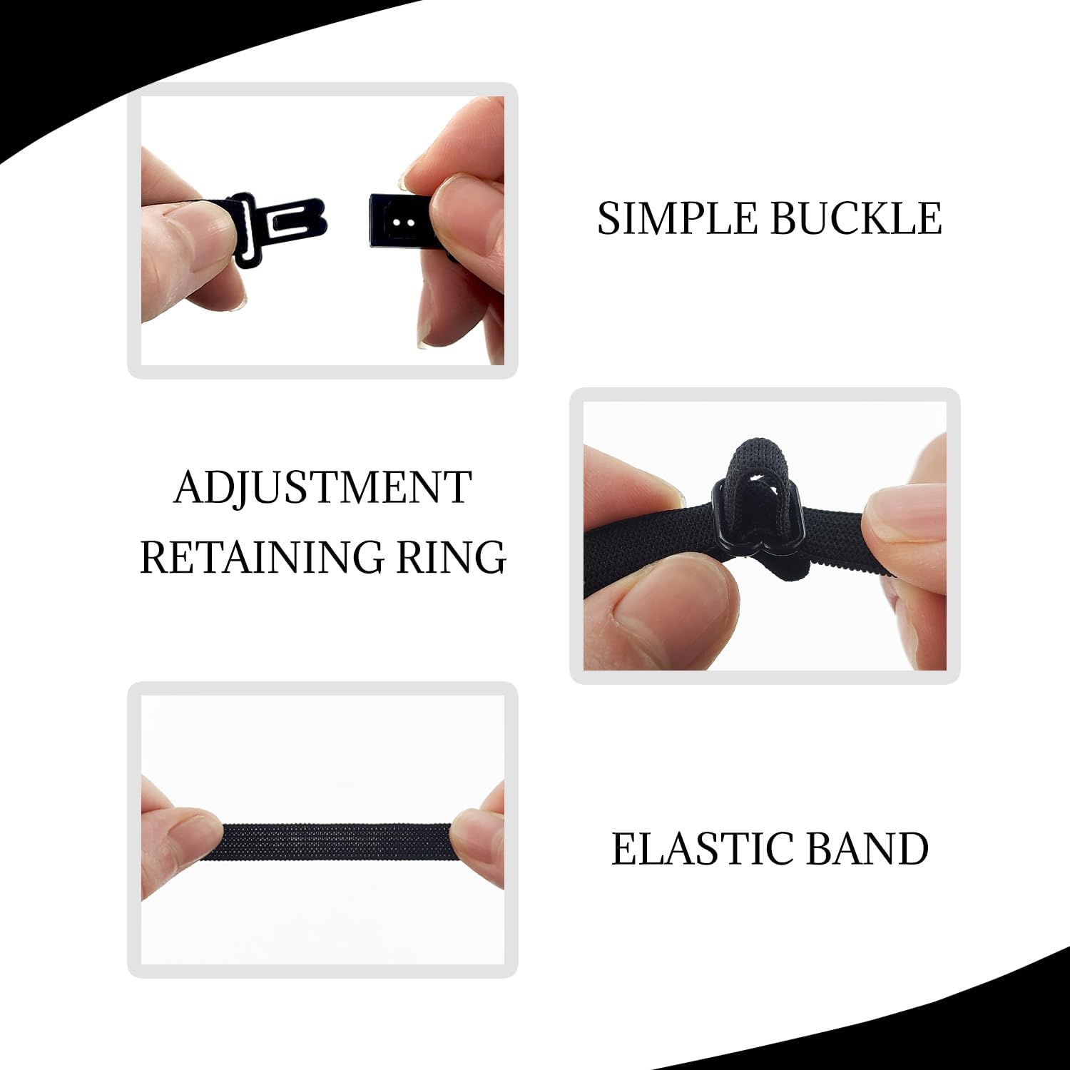 Boys Pre-Tied Adjustable Necktie, Design for Kids & Teens, School Uniform Tie Wedding Graduation Formal Wear Black