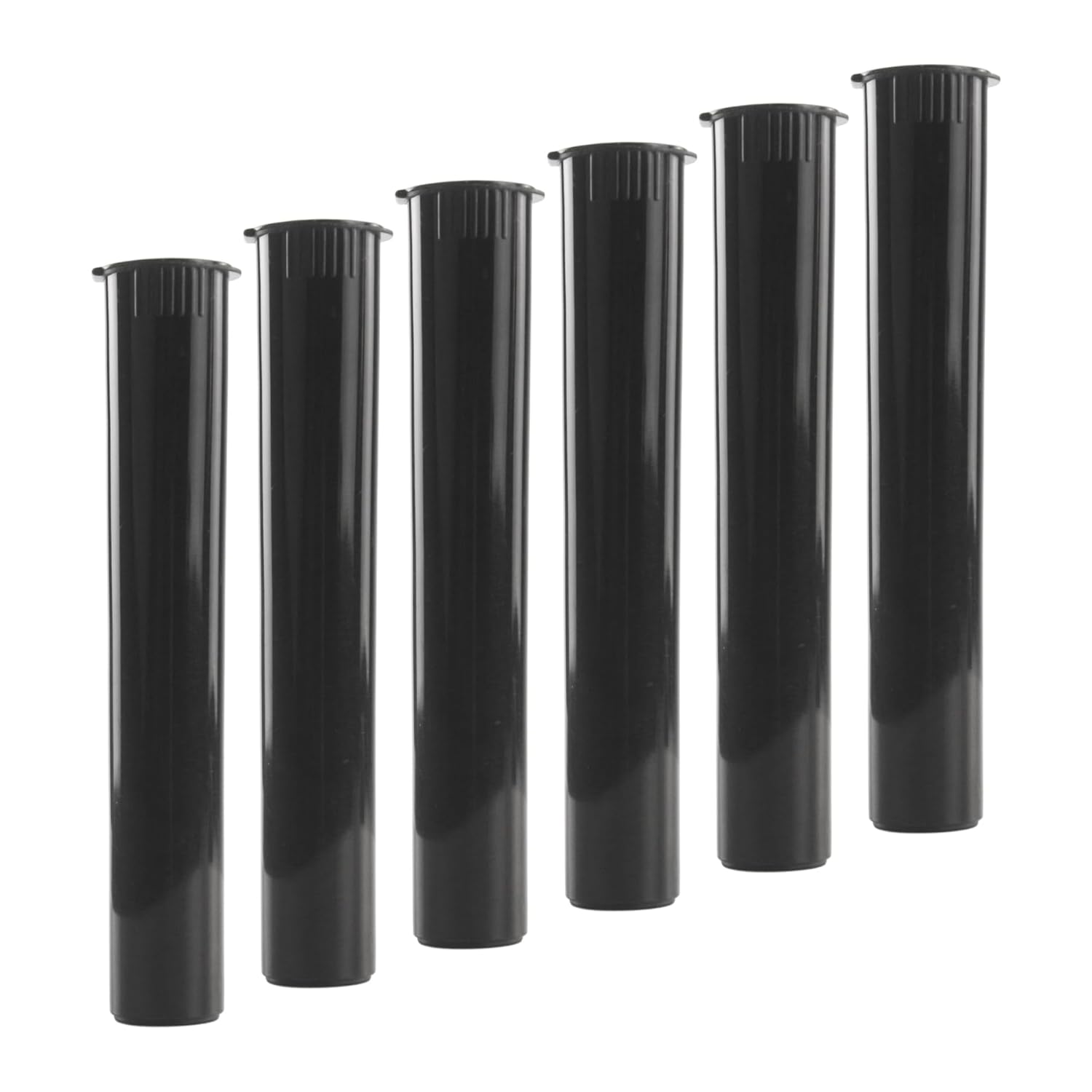116mm 6pcs Waterproof Cigarette Storage Tubes Squeeze Bottles with Caps Airtight Sealing Plastic Container Protect Pre-Roll Cigarettes Cigarillos Black