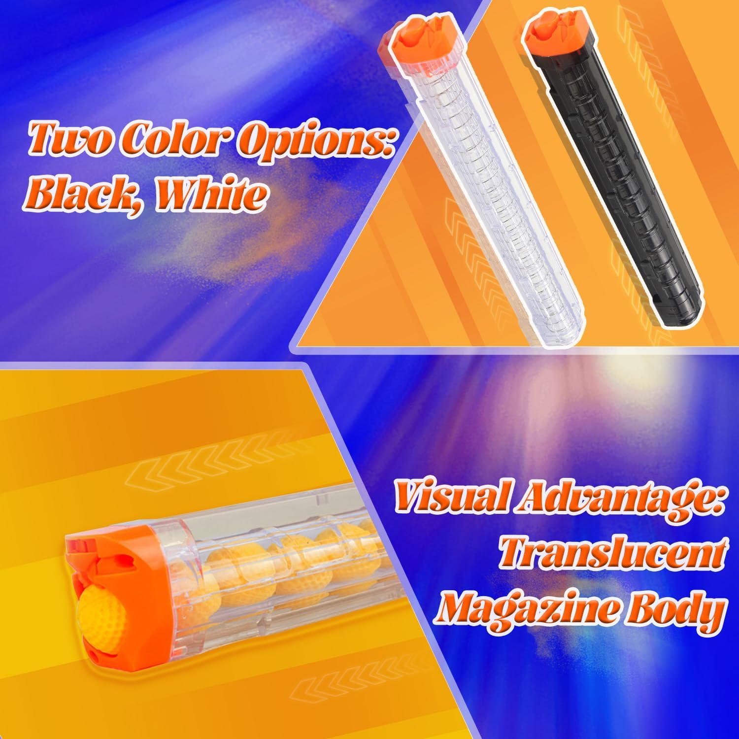 4Pcs Replacement Reload Clip 12-Round Refill Magazine Compatible for Nerf Rival Apollo XV-700 Zeue XV-1200 Clear 4pcs Clear