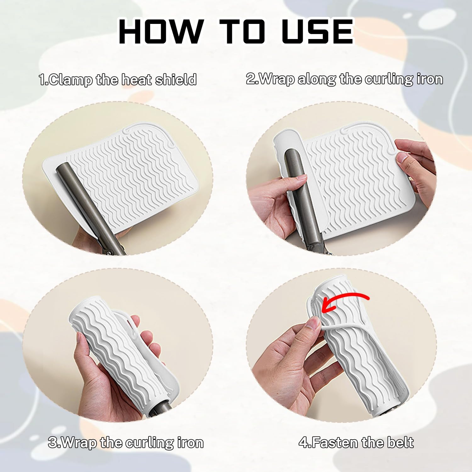 2 Pcs Silicone High Heat Resistant Mat for Hair Styling Tools, Portable Hot Protection Pad Curling Iron, Straighteners, Ideal Home, Makeup, Travel & Salon Use 8.46*6.3IN, Black+White