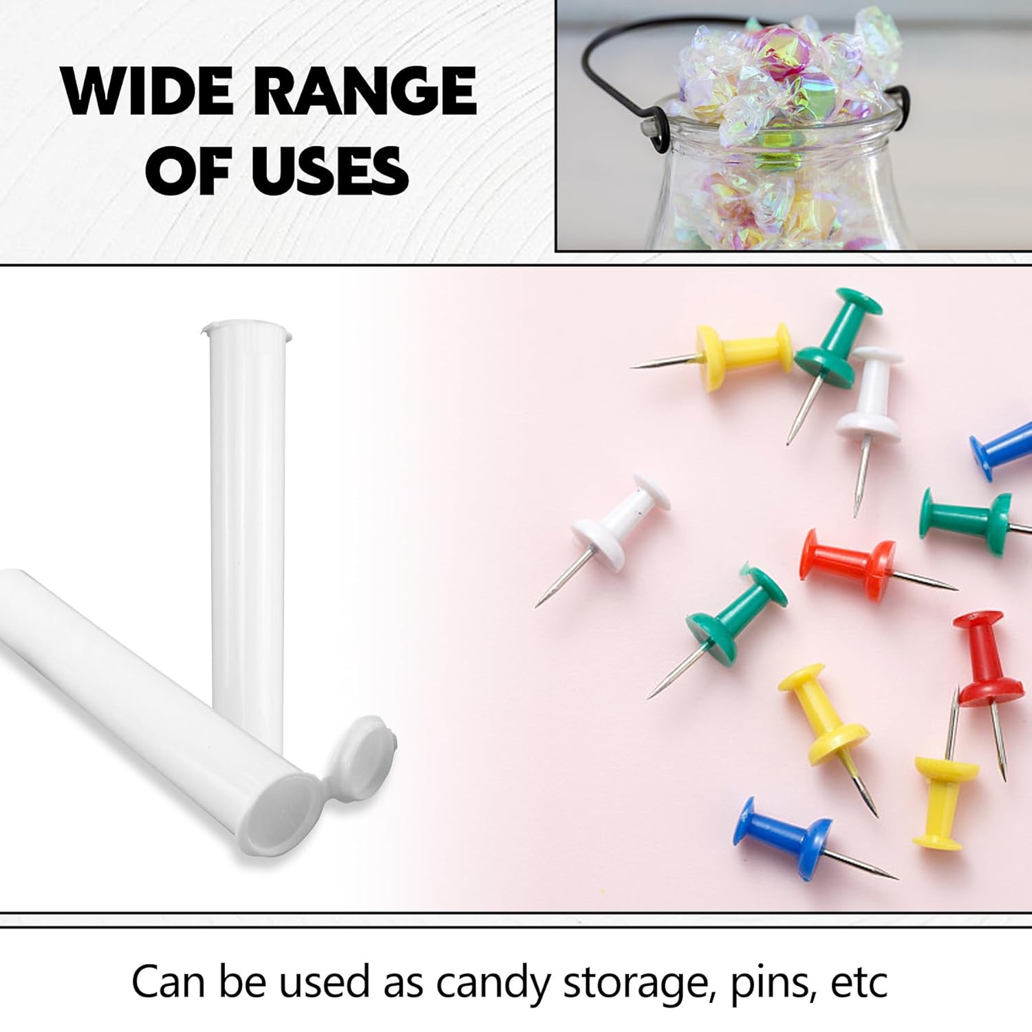 116mm 6pcs Waterproof Cigarette Storage Tubes Squeeze Bottles with Caps Airtight Sealing Plastic Container Protect Pre-Roll Cigarettes Cigarillos White