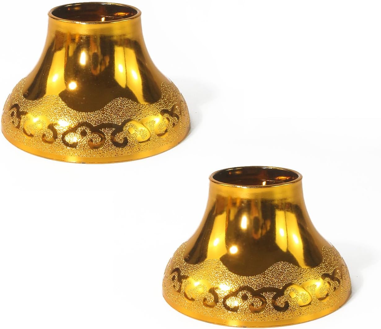Buddhist Offering Plate Tray base with Golden Lotus Design - Serving for Fruit Offering, Home Dining,Temple Rituals 2-Pack Base 2PCS Base